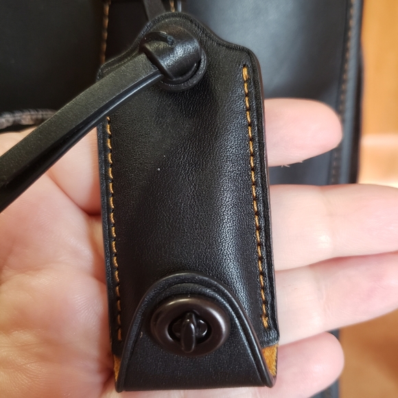 Coach Rogue Glovetanned Leather W/Car Embellishment Black Handbag (F58151) - Picture 4 of 16